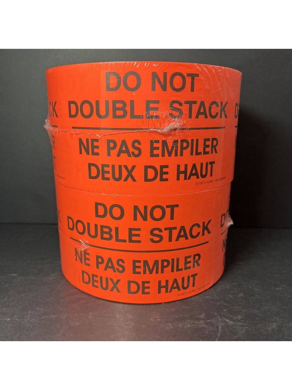 Do Not Double Stack Stickers 2 Rolls 3x5" ULINE S-13071 Sealed 500 Per Roll USA